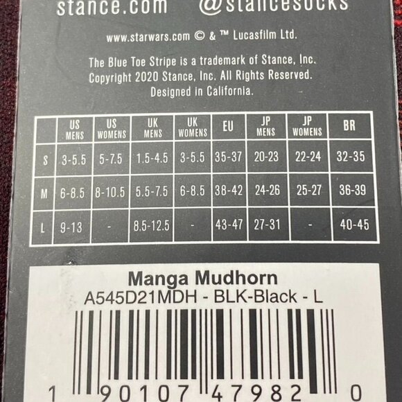 STAR WARS X STANCE MEN'S MANGA CREW SOCKS YODA SZ LARGE 9-13 - Picture 8 of 8